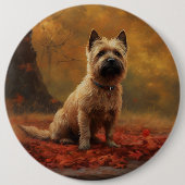 Cairn Terrier im Herbst Leaves Fall Inspiriert Button (Vorderseite)