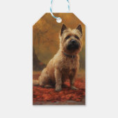 Cairn Terrier im Herbst Leaves Fall Inspiriert Geschenkanhänger (Vorderseite)