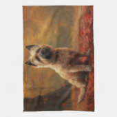 Cairn Terrier im Herbst Leaves Fall Inspiriert Geschirrtuch (Vertikal)