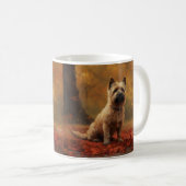 Cairn Terrier im Herbst Leaves Fall Inspiriert Kaffeetasse (VorderseiteRechts)