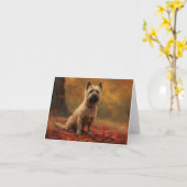 Cairn Terrier im Herbst Leaves Fall Inspiriert Karte (Gelbe Blume)