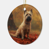 Cairn Terrier im Herbst Leaves Fall Inspiriert Keramik Ornament (Links)