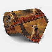 Cairn Terrier im Herbst Leaves Fall Inspiriert Krawatte (Gerollt)