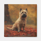 Cairn Terrier im Herbst Leaves Fall Inspiriert Magnet (Vorne)