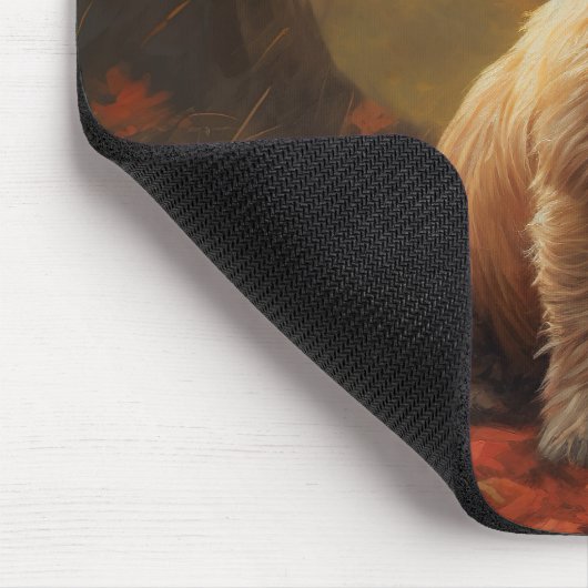 Cairn Terrier im Herbst Leaves Fall Inspiriert Mousepad (Ecke)