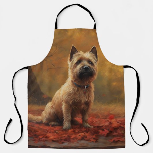 Cairn Terrier im Herbst Leaves Fall Inspiriert Schürze (Vorderseite)