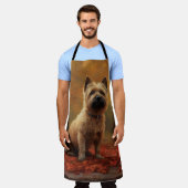 Cairn Terrier im Herbst Leaves Fall Inspiriert Schürze (Getragen)