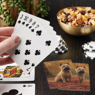 Cairn Terrier im Herbstlaub Fall Inspiriert Spielkarten