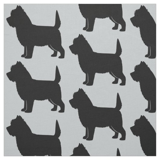 Cairn-Terrier in der Silhouette Stoff (Muster)