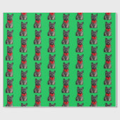 Cairn Terrier in einem weihnachtlichen Papier Geschenkpapier (Flach)