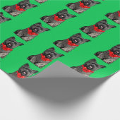 Cairn Terrier in einem weihnachtlichen Papier Geschenkpapier (Ecke)