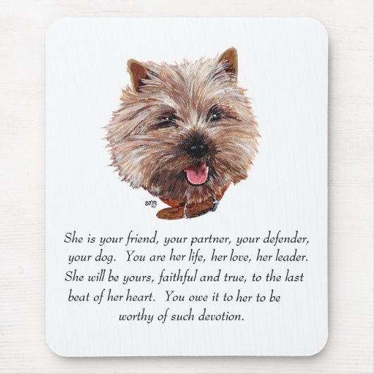 Cairn Terrier Keepake - FEMALE Mousepad (Vorne)