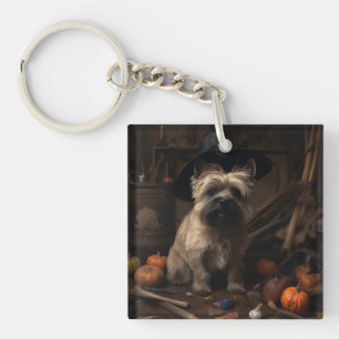 Cairn Terrier Kürbisse Halloween Gruselig  Schlüsselanhänger