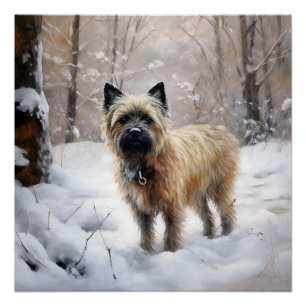 Cairn Terrier Lass es schneien Weihnachten Poster