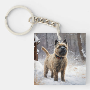 Cairn Terrier Lass es schneien Weihnachten Schlüsselanhänger