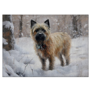 Cairn Terrier Lass es schneien Weihnachten Schneidebrett