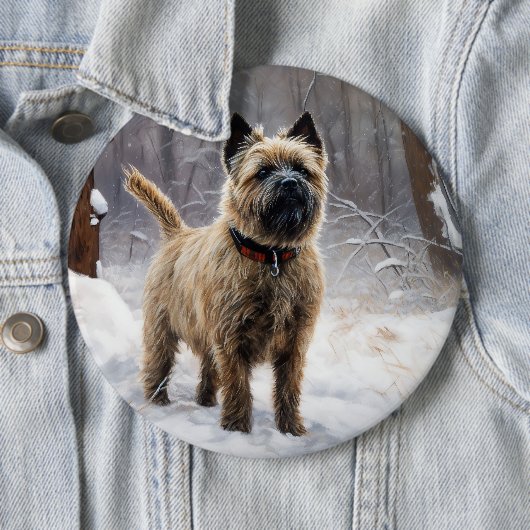 Cairn Terrier lässt es Weihnachten schnee Button (Beispiel)