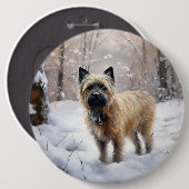 Cairn Terrier lässt es Weihnachten schnee Button (Vorne & Hinten)