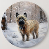Cairn Terrier lässt es Weihnachten schnee Button (Vorderseite)