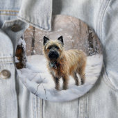 Cairn Terrier lässt es Weihnachten schnee Button (Beispiel)