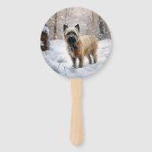 Cairn Terrier lässt es Weihnachten schnee Fächer (Rückseite)