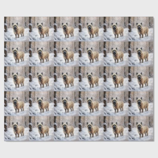 Cairn Terrier lässt es Weihnachten schnee Geschenkpapier (Flach)