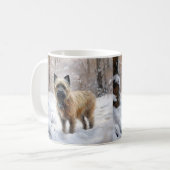 Cairn Terrier lässt es Weihnachten schnee Kaffeetasse (Vorderseite Links)