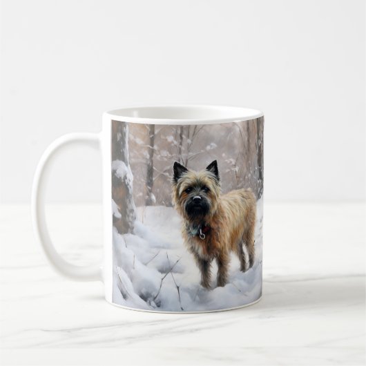 Cairn Terrier lässt es Weihnachten schnee Kaffeetasse (Links)