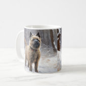 Cairn Terrier lässt es Weihnachten schnee Kaffeetasse (Vorderseite Links)