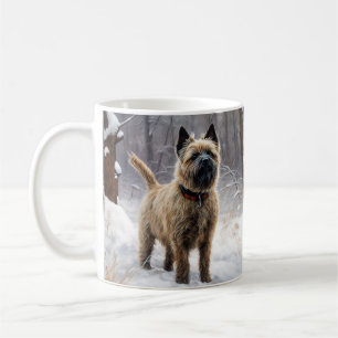 Cairn Terrier lässt es Weihnachten schnee Kaffeetasse