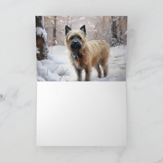 Cairn Terrier lässt es Weihnachten schnee Karte (Innenseite)