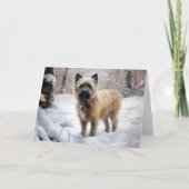 Cairn Terrier lässt es Weihnachten schnee Karte (Vorderseite)