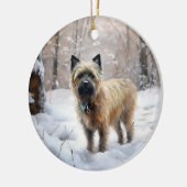 Cairn Terrier lässt es Weihnachten schnee Keramik Ornament (Links)