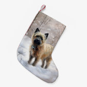 Cairn Terrier lässt es Weihnachten schnee Kleiner Weihnachtsstrumpf (Vorderansicht (hängend))