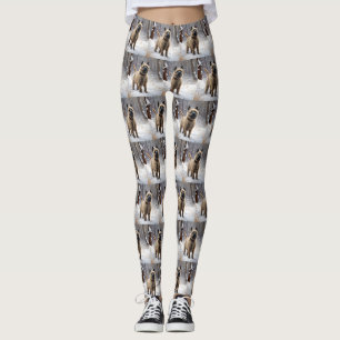 Cairn Terrier lässt es Weihnachten schnee Leggings