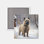 Cairn Terrier lässt es Weihnachten schnee Magnet (Vorderseite/Rückseite)