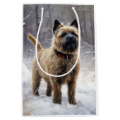 Cairn Terrier lässt es Weihnachten schnee Mittlere Geschenktüte (Vorderseite)