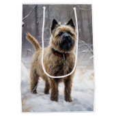 Cairn Terrier lässt es Weihnachten schnee Mittlere Geschenktüte (Rückseite)