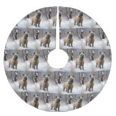 Cairn Terrier lässt es Weihnachten schnee Polyester Weihnachtsbaumdecke (Vorderseite)