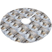 Cairn Terrier lässt es Weihnachten schnee Polyester Weihnachtsbaumdecke (Schrägansicht)