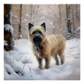Cairn Terrier lässt es Weihnachten schnee Poster (Vorderseite)