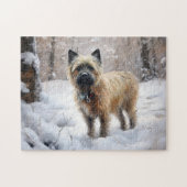 Cairn Terrier lässt es Weihnachten schnee Puzzle (Horizontal)