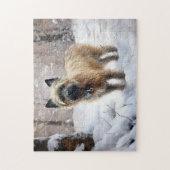 Cairn Terrier lässt es Weihnachten schnee Puzzle (Vertikal)