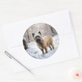 Cairn Terrier lässt es Weihnachten schnee Runder Aufkleber (Umschlag)