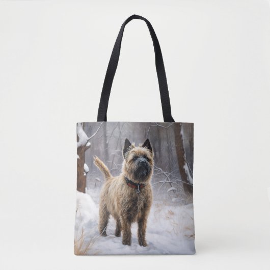 Cairn Terrier lässt es Weihnachten schnee Tasche (Vorderseite)