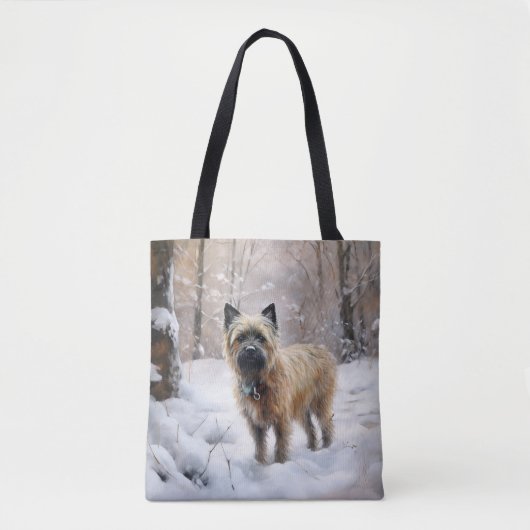 Cairn Terrier lässt es Weihnachten schnee Tasche (Vorderseite)