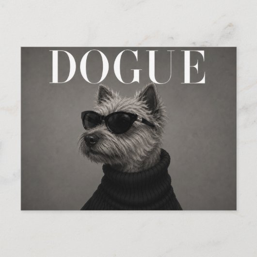 Cairn Terrier Luxus-Mode-Editorial Postkarte (Vorderseite)