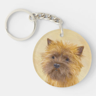 Cairn Terrier Malerei - Niedliche Original Hunde K Schlüsselanhänger