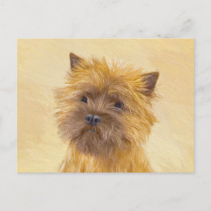 Cairn Terrier Malerei - Süße originelle Hundekunst Postkarte