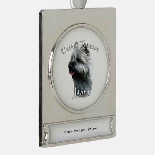 Cairn Terrier Mama 2 Banner-Ornament Silber (Rechts)